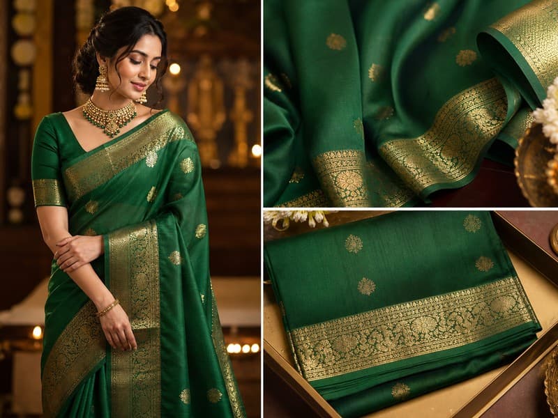 Saffron silk celebration saree — Saavi Trendcape